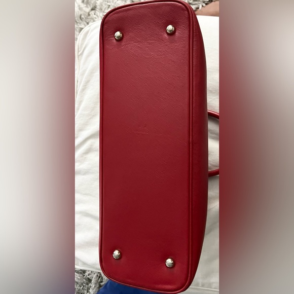 Metro City Crossbody Handbag Red Leather Satchel Purse Tote Bowler Bag Gift - Picture 5 of 10